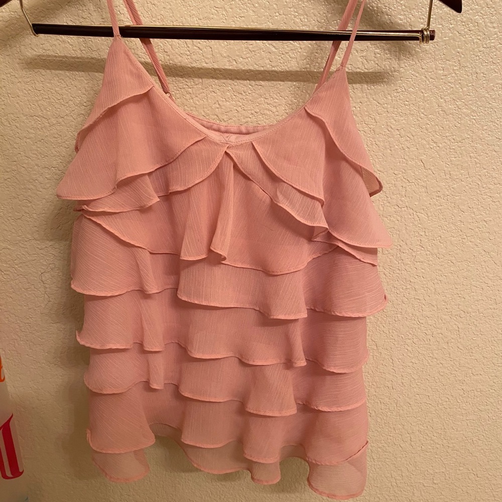 Pink Ruffle Tank